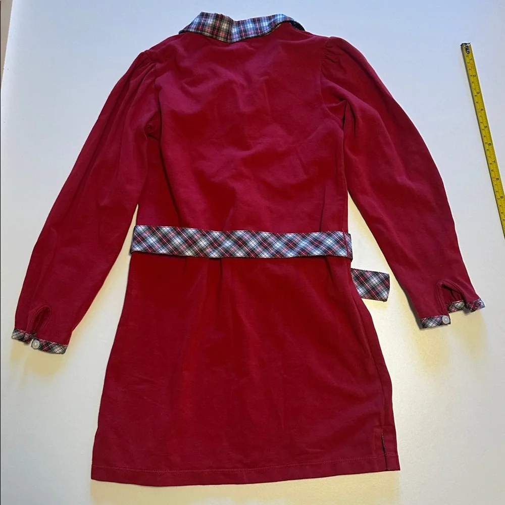 Ralph Lauren Scarlet Polo Dress with Checkered Details